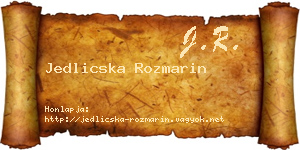 Jedlicska Rozmarin névjegykártya